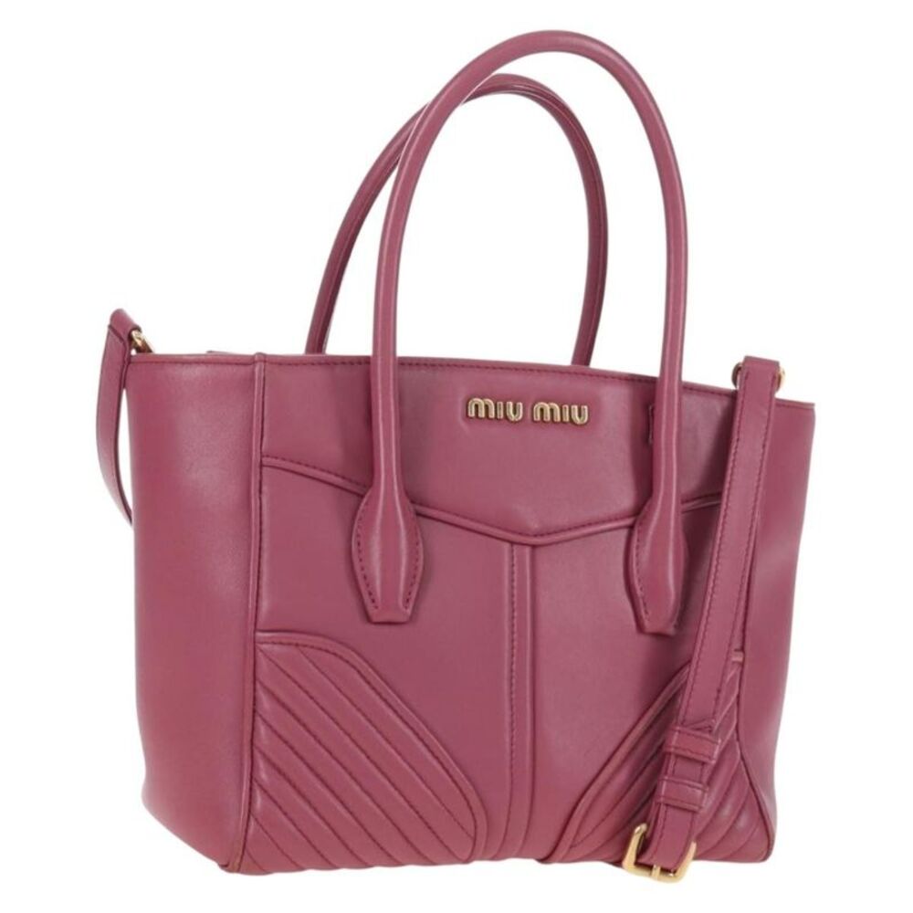 Miu Miu Beau Top Handle Leather Pink Leather Handbag